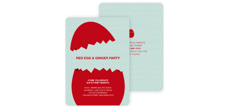 Red Egg And Ginger Party Invitation Template