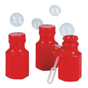 Mini Hexagon Red Bubble Bottles